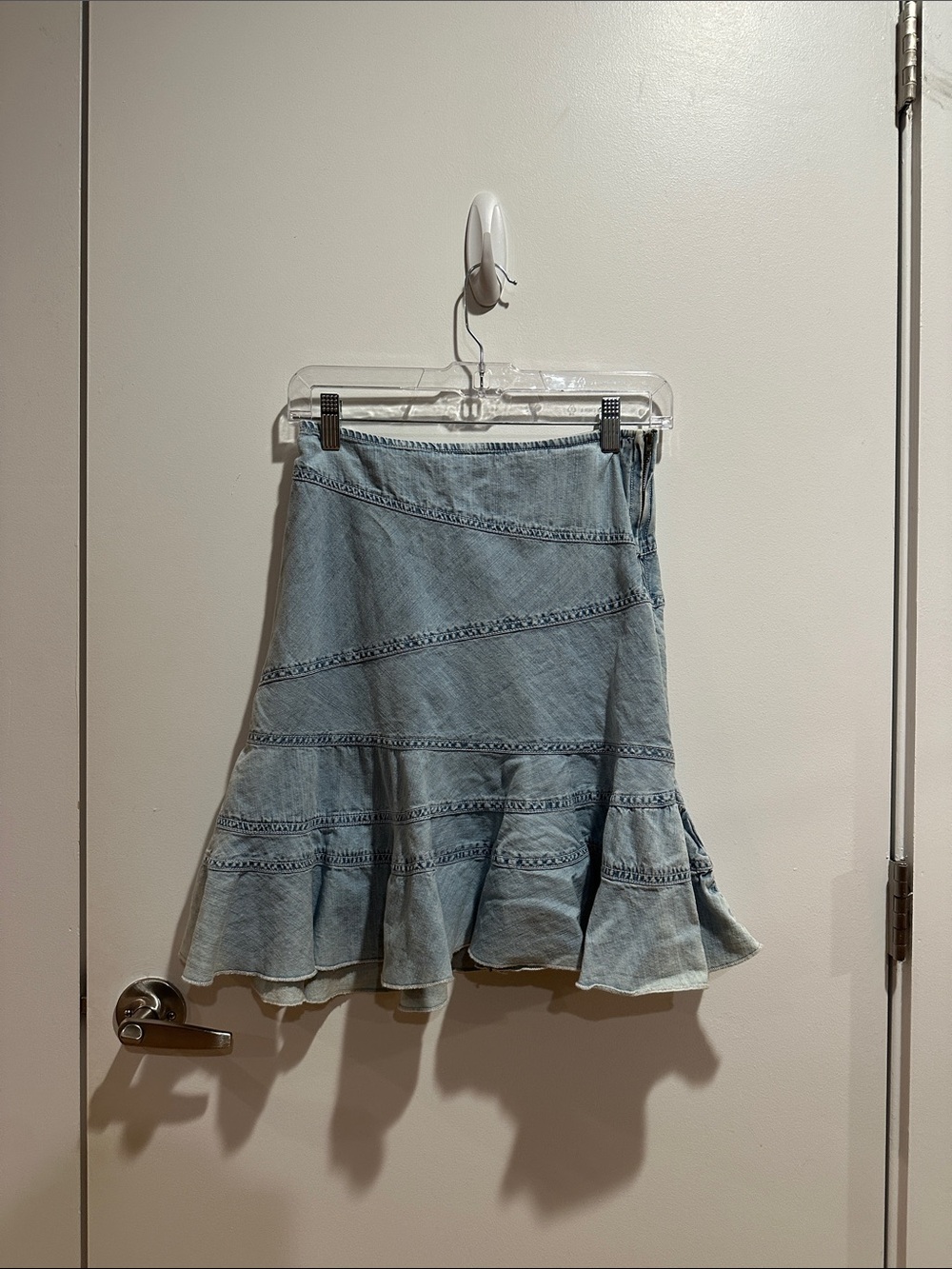 Urban Outfitters Light Blue Denim Flounce Skirt